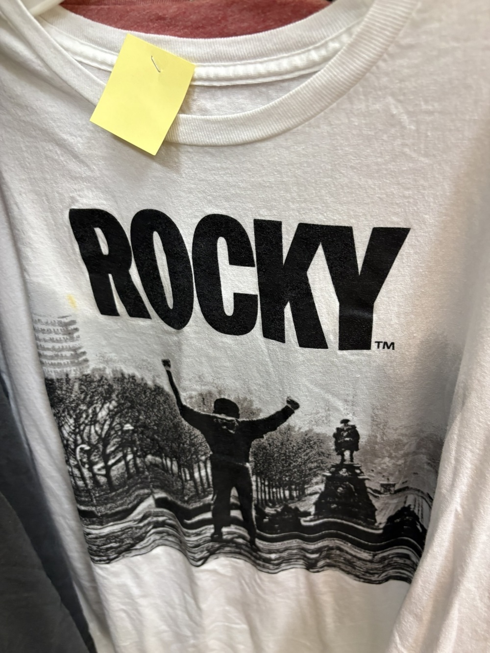 ROCKY Movie White Graphic Tee Men 3XL Philadelphia Steps